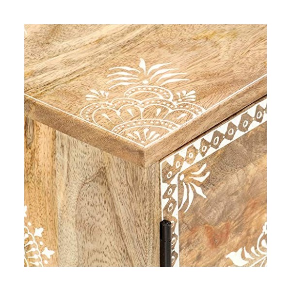 FAMIROSA Meuble Télévision pour Salon Meuble TV 120 x 30 x 40 cm Bois Massif de Manguier