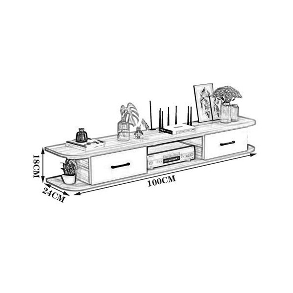 Moderne Montage Mural TV Console Flottant Support TV Media Audio/Vidéo Console de Divertissement Centre étagère de Rangement 
