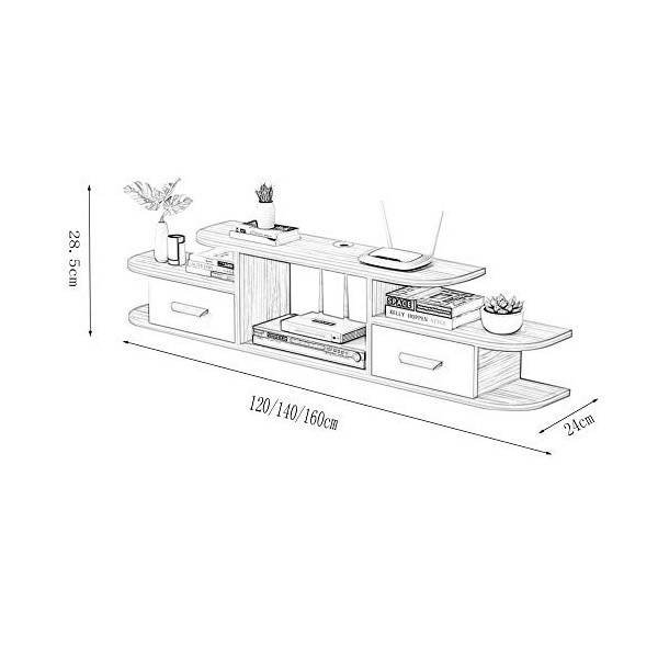 Brooke shop Meuble TV flottant, support pour décodeur de cloison flottante pour meubles de maison, pour décodeur TV satellite