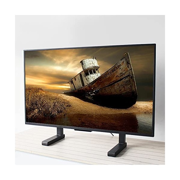Supports TV Meuble TV Table, Base TV Table téléviseurs LCD LED 50 à 75 Pouces, Support Base TV Moderne réglable en Hauteur, V