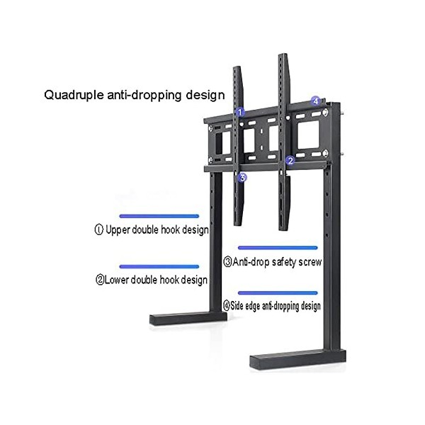 Supports TV Meuble TV Table, Base TV Table téléviseurs LCD LED 50 à 75 Pouces, Support Base TV Moderne réglable en Hauteur, V