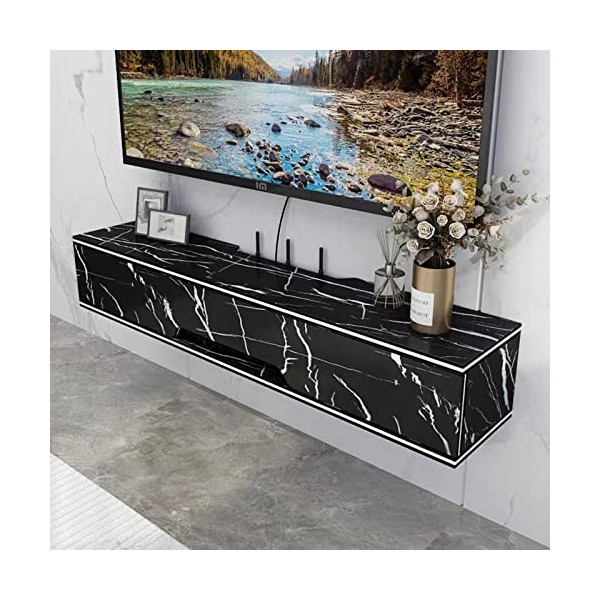 EsEntL Étagère de décodeur pour unité de télévision Murale, Petite Console multimédia Murale, Meuble de télévision Flottant, 