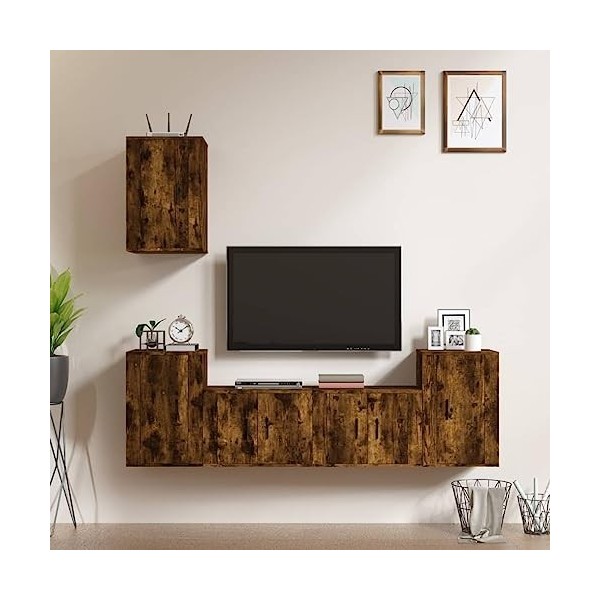 VEEKI Meuble TV, Meuble TV Suspendu, Meuble TV Industriel, Meuble TV Bois, Meuble Chambre, Convient pour Salon ou Chambre, En