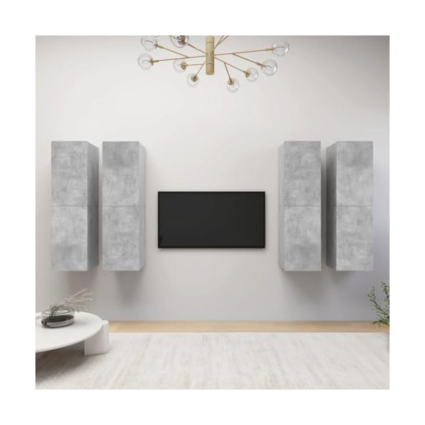 Meuble TV,Étagère TV Flottante, Support de Télévision Flottant Fixé au Mur Centre de Console Multimédia de Divertissement Gra