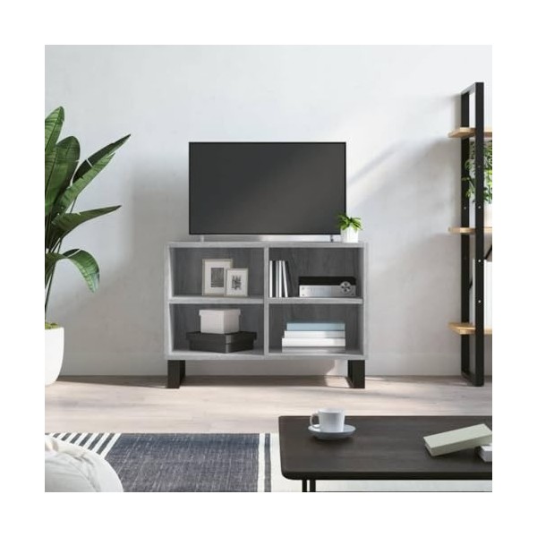 CIADAZ Meuble TV Gris Sonoma 69,5 x 30 x 50 cm Bois dingénierie,Meuble TV Étagère,Meuble dangle TV,Meuble Haut Salon