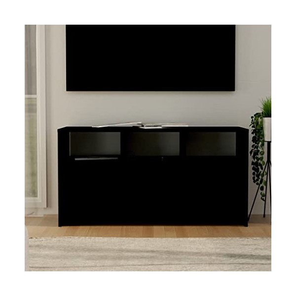 XLUMIO Meuble TV de jardin en bois dingénierie Noir 102 x 37,5 x 52,5 cm