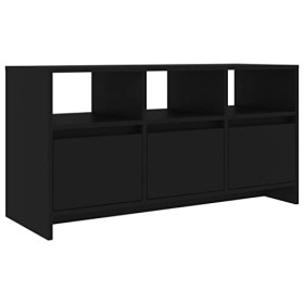XLUMIO Meuble TV de jardin en bois dingénierie Noir 102 x 37,5 x 52,5 cm