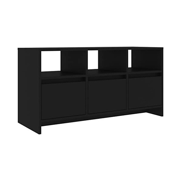 XLUMIO Meuble TV de jardin en bois dingénierie Noir 102 x 37,5 x 52,5 cm