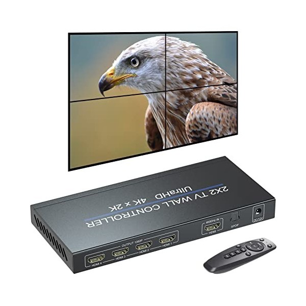 2 x 2 x contrôleur mural vidéo, entrée 4k/60 Hz, sortie 1080p, processeur mural vidéo HDMI, 2 x 1 3 x 1 4 x 1 1 x 2 1 x 3 1 x