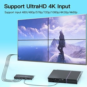 2 x 2 x contrôleur mural vidéo, entrée 4k/60 Hz, sortie 1080p, processeur mural vidéo HDMI, 2 x 1 3 x 1 4 x 1 1 x 2 1 x 3 1 x