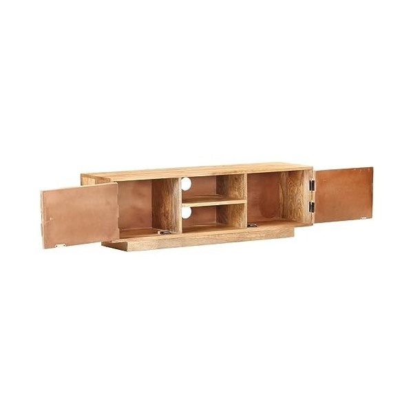 GuyAna Meuble TV 116x30x35 cm Bois de manguier Solide,Table Television Salon,Meuble Télé Haut,Meuble TV Haut