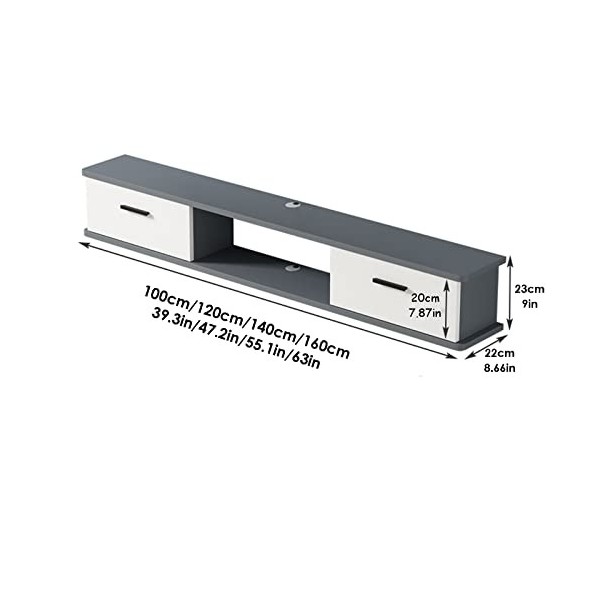 EsEntL Meuble TV Mural Étagère Flottante pour Composants de Meuble TV – Centre de Divertissement Mural, Console multimédia, é
