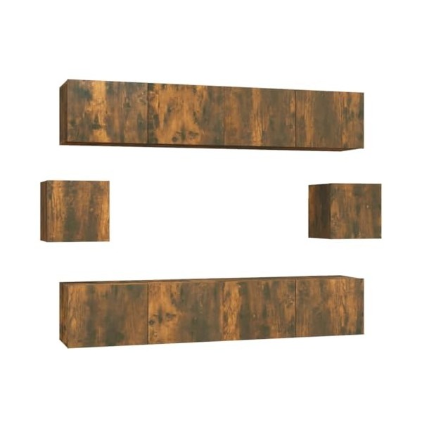 Meuble TV,Étagère TV Flottante, Support de Télévision Flottant Fixé au Mur Centre de Console Multimédia de Divertissement Gra