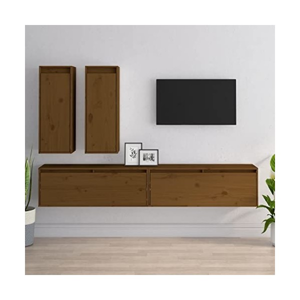 VEEKI Meuble TV, Meuble TV Suspendu, Meuble TV Industriel, Meuble TV Bois, Meuble Chambre, Convient pour Salon ou Chambre, Me