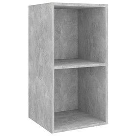 Meuble TV Suspendu | Style Contemporain | Meuble Hi-FI Armoire télé Salon séjour | 37x37x72cm Gris béton