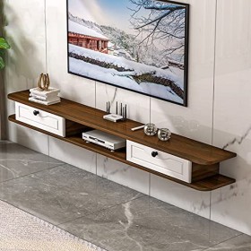 EsEntL Meuble TV Mural Étagère de composant de Meuble TV Flottant, Centre de Divertissement pour étagère TV Murale, Meuble de