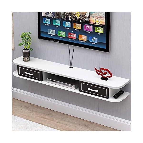 EsEntL Meuble TV Flottant, Centre de Divertissement multimédia Mat, unité de Divertissement Murale pour Salon, Salle de Diver