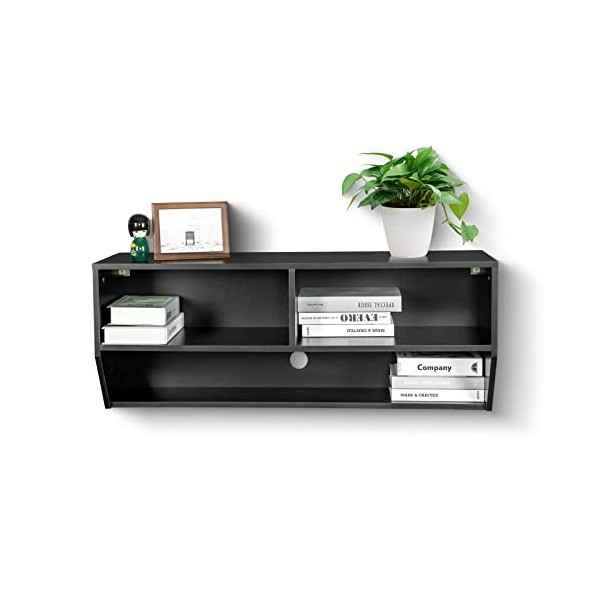 XIBANY Meuble TV Mural Etagère De Composant De Meuble TV Flottant，Console Média De Centre De Divertissement Mural De 40,1 Pou