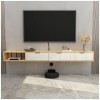 Étagère de Meuble TV Flottante, Meuble TV Mural, Support de Stockage pour Centre de Divertissement pour Console Média, avec T