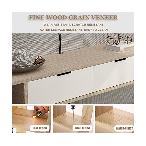 Étagère de Meuble TV Flottante, Meuble TV Mural, Support de Stockage pour Centre de Divertissement pour Console Média, avec T