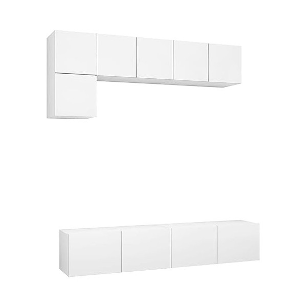 Meuble Tv,Blanc Tv,Comme Espace de Rangement, Meuble Bas Suspendu Ou Debout, Buffet Salon,Meuble TV Suspendu,Support de Télév