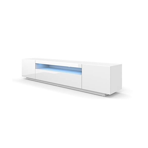 LOWBOARD Meuble TV 200 cm Solo, meuble bas avec LED, meuble TV, tableau TV, buffet RTV, meuble TV, table hi-fi, éclairage LED
