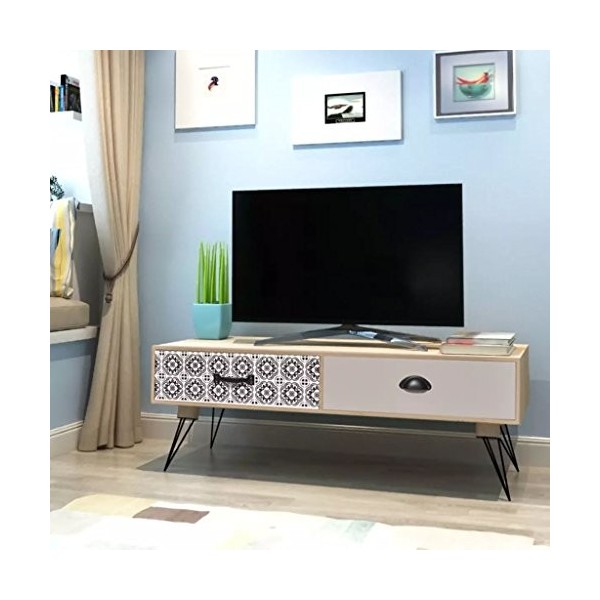 Table auxiliaire TV 100 x 40 x 35 cm Marron Meubles Meubles Audio/vidéo et pour Home cinéma