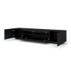 BIM Furniture Aura Meuble TV bas universel 200 cm à suspendre ou à poser sous meuble TV - Buffet hi-fi - Noir mat sans LED