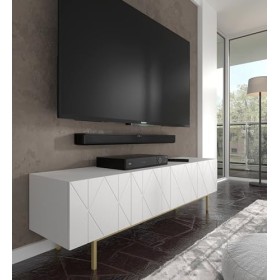 Homlando KAIRO180 cm 4D - Meuble TV moderne avec façade fraisée en MDF - Meuble bas avec 4 portes pour le salon - Cadre en mé