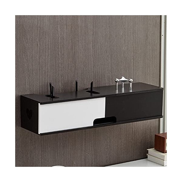 Uvency Meuble Tv Mural Meuble Tv Flottant, Étagères Pour Décodeur Tv Wifi, 80Cm, Support Décoratif Pour Consoleo/Vidéo Murale