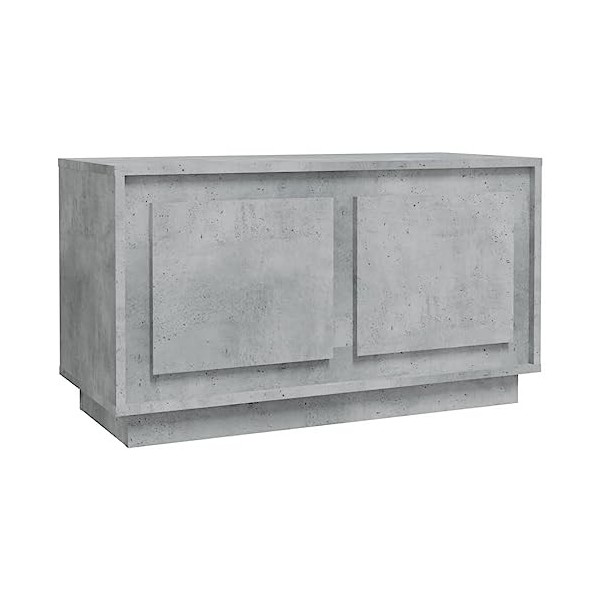 Meuble TV Gris béton 80x35x45 cm Bois dingénierie - Meuble télé, Meuble TV Industriel, Meuble Chambre, Convient pour Salon o
