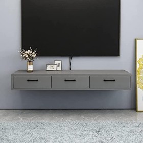 EsEntL Meuble TV Mural Meuble TV Flottant fixé au Mur, Console multimédia, étagère de Rangement pour Divertissement, Meuble T