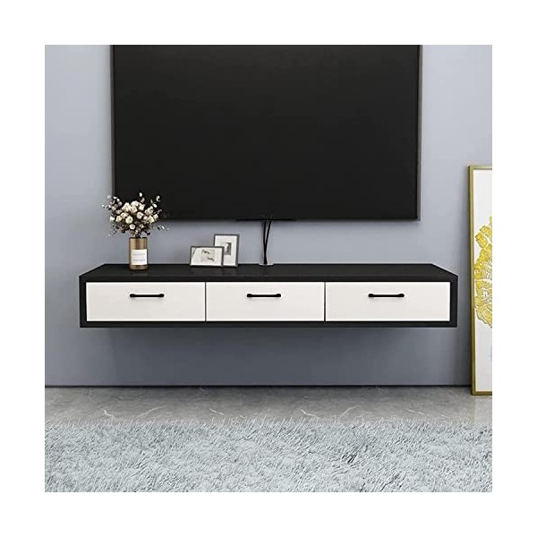 EsEntL Meuble TV Mural Meuble TV Flottant fixé au Mur, Console multimédia, étagère de Rangement pour Divertissement, Meuble T