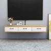 EsEntL Meuble TV Mural Meuble TV Flottant fixé au Mur, Console multimédia, étagère de Rangement pour Divertissement, Meuble T