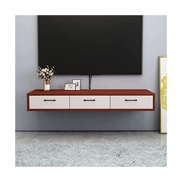 EsEntL Meuble TV Mural Meuble TV Flottant fixé au Mur, Console multimédia, étagère de Rangement pour Divertissement, Meuble T