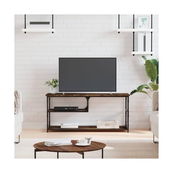 Meuble TV,Étagère TV Flottante, Support de Télévision Flottant Fixé au Mur Centre de Console Multimédia de Divertissement Gra