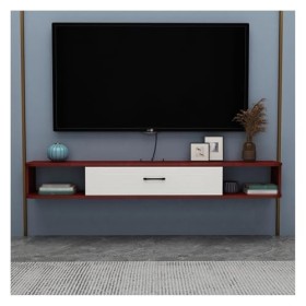 KiLoom Meuble TV Flottant, Console multimédia TV pour Centre de Divertissement Mural de 55 Pouces, Grand Banc TV de Rangement