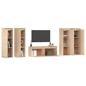 Générique Meubles TV 5 pcs Bois Massif de pin,45.35 KG,3100209, Meubles, Meubles TV