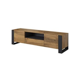BIM Furniture NUNKI Meuble TV bas en chêne Anthracite 180 cm