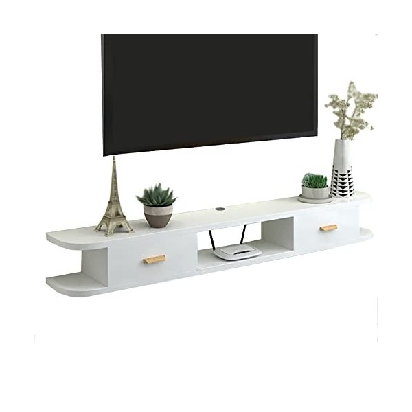 Meuble TV Flottant, Étagère TV Murale,Composant Darmoire De Centre De Divertissement,Console TV en Bois pour Salon, Unité De