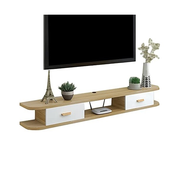 Meuble TV Flottant, Étagère TV Murale,Composant Darmoire De Centre De Divertissement,Console TV en Bois pour Salon, Unité De