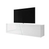 Selsey ALAMARA - Meuble TV Suspendu/Meuble de Salon Blanc Mat/Gris Brillant, 160 cm, LED RGB 