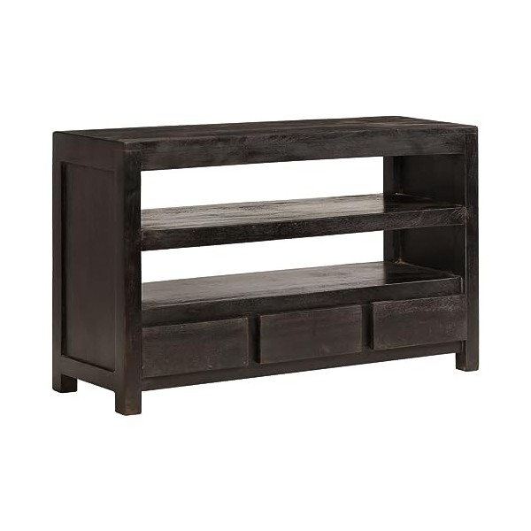 Meuble TV, Banc TV Support de Télévision Table TV Bas Armoire Basse Meuble TV Bois dacacia Solide 90 x 30 x 55 cm Marron fon