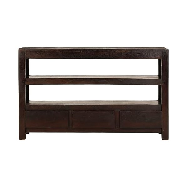 Meuble TV, Banc TV Support de Télévision Table TV Bas Armoire Basse Meuble TV Bois dacacia Solide 90 x 30 x 55 cm Marron fon