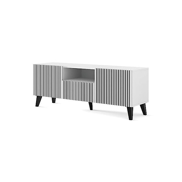 Homlando Meuble TV bas Ravenna F 150 cm 2D1S - Meuble TV moderne - Meuble TV - Buffet pour chambre ou salon
