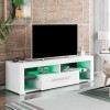 GGMWDSN Lowboard TV Blanc, Meuble TV Meuble TV Meuble TV avec éClairage LED, éTagèRe TV sur Pied, Meuble TV de Haute Qualité 