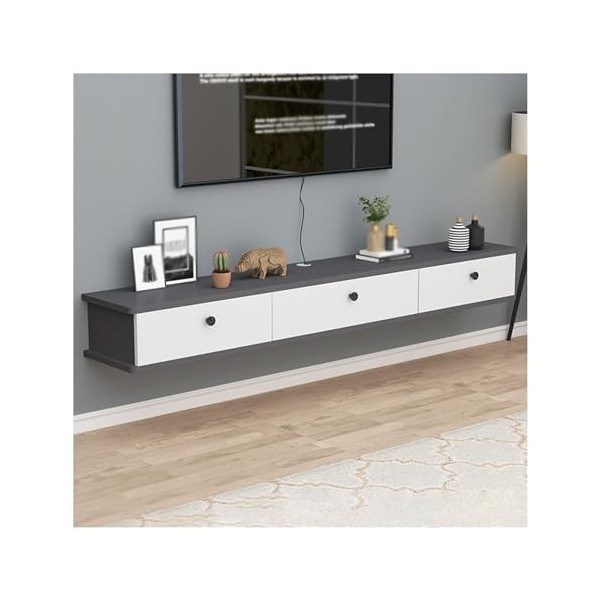 Meuble TV Suspendu, Meuble Mural pour Petit Appartement, Centre De Divertissement Mural, Grand Meuble De Rangement, pour Cham