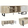 Meuble TV Bas Vintage, Meuble TV Bois 160 cm avec 2 Portes, Deux Compartiments Dont Un Compartiment Ouvert, Meuble TV Support