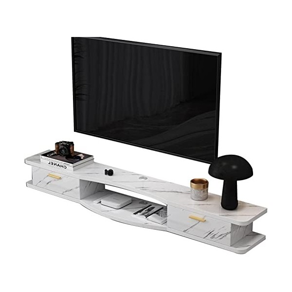 EsEntL Meuble TV Mural Console Multimédia Murale, Meuble TV Flottant, Étagère de Rangement Multimédia pour Salon Chambre, 100