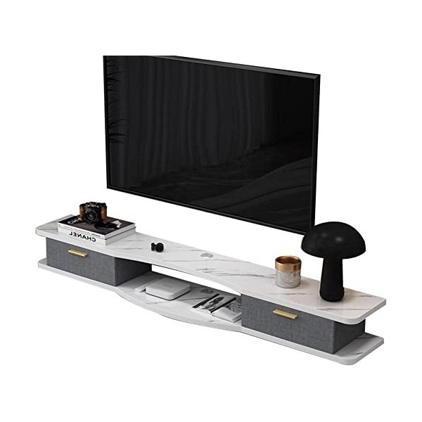 EsEntL Meuble TV Mural Console Multimédia Murale, Meuble TV Flottant, Étagère de Rangement Multimédia pour Salon Chambre, 100